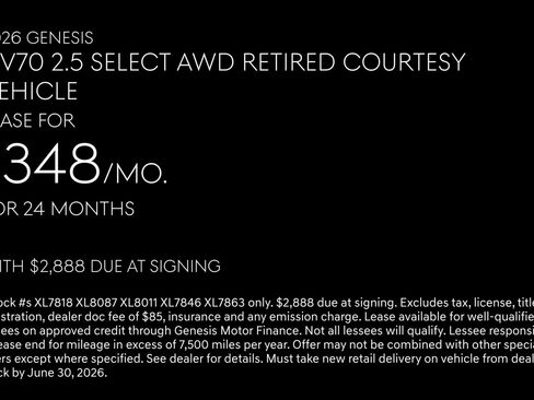 Used 2026 Genesis GV70 2.5T AWD/4WD image 2