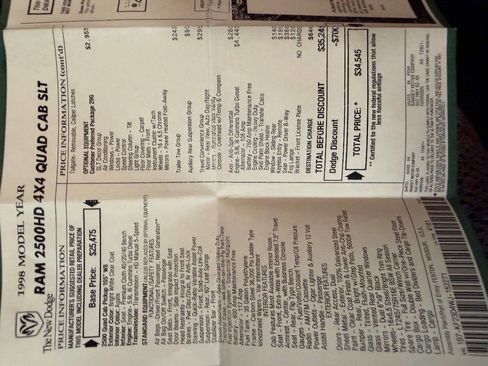 Used 1998 Dodge Ram 2500 Truck 4x4 Quad Cab image 33