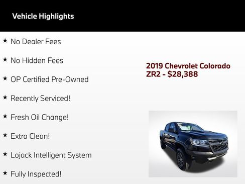 Used 2019 Chevrolet Colorado ZR2 w/ LPO, Power Package AWD/4WD image 3