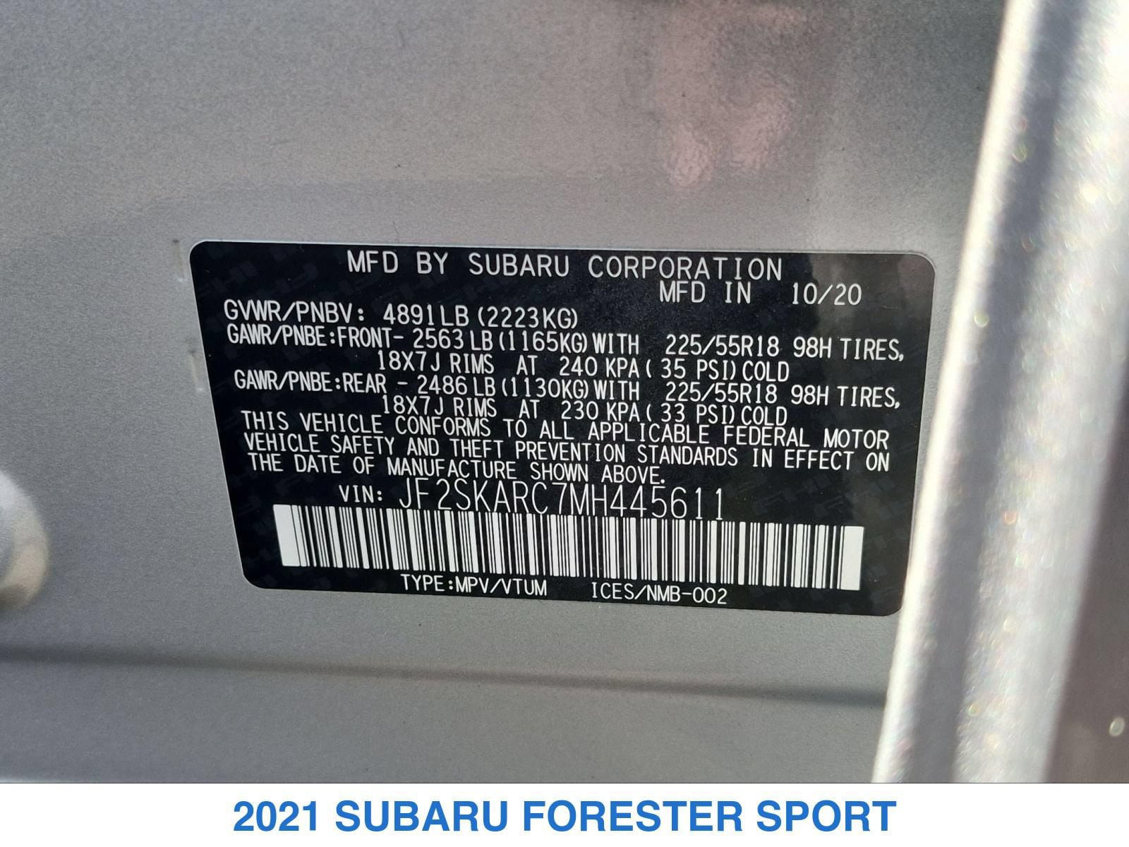 Certified 2021 Subaru Forester Sport AWD/4WD image 26