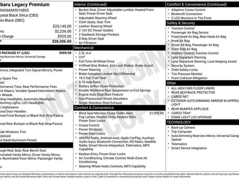 Used 2021 Subaru Legacy Premium w/ Popular Package #1 image 8