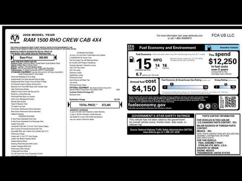 Used 2026 RAM 1500 RHO AWD/4WD image 3