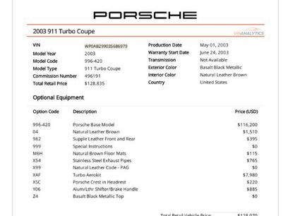 Used 2003 Porsche 911 Turbo