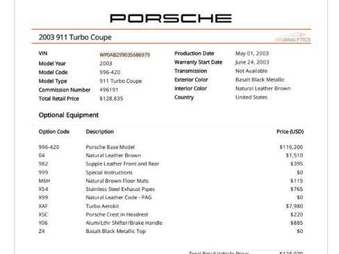 Used 2003 Porsche 911 Turbo AWD/4WD image 1