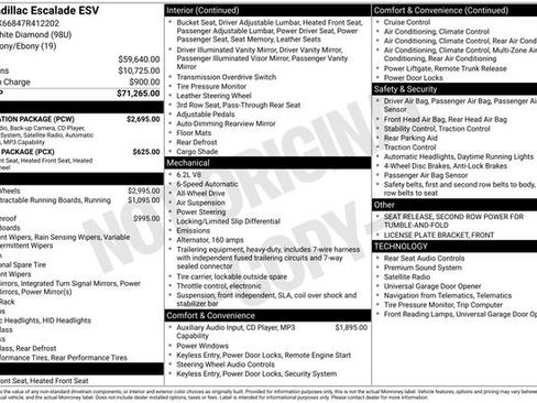 Used 2007 Cadillac Escalade ESV AWD w/ Information Package image 4
