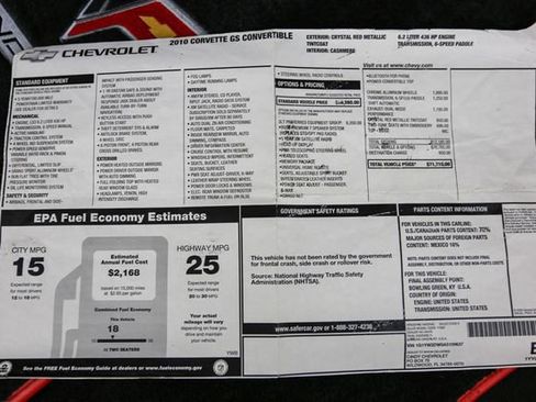 Used 2010 Chevrolet Corvette Grand Sport w/ Preferred Equipment Group RWD image 34