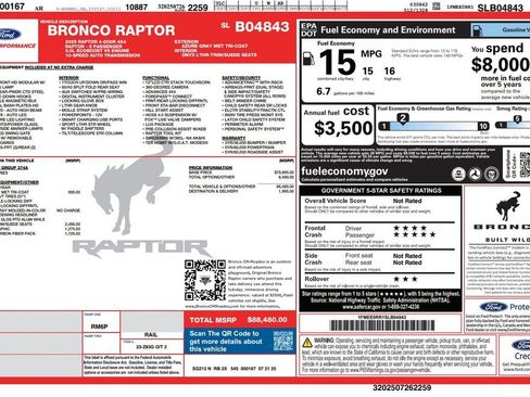 Used 2025 Ford Bronco Raptor w/ Interior Carbon Fiber Pack AWD/4WD image 4