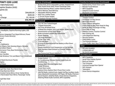 Used 2023 INFINITI Q50 Luxe w/ Cargo Package image 41