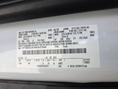 Used 2022 Ford Transit 250 Medium Roof AWD w/ Load Area Protection Package image 22