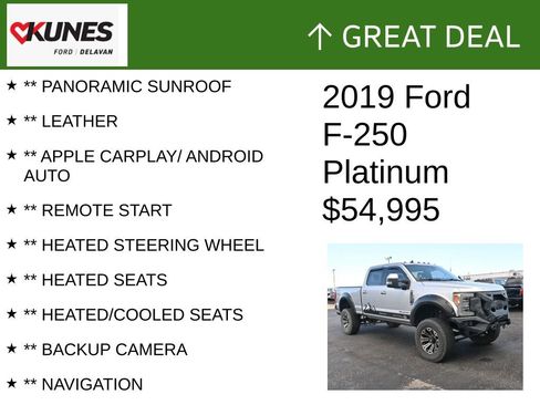 Used 2019 Ford F250 Platinum w/ Platinum Ultimate Package image 2