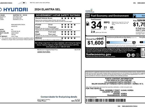 Used 2024 Hyundai Elantra SEL image 56