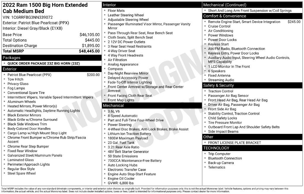 Used 2022 RAM 1500 Big Horn AWD/4WD image 40