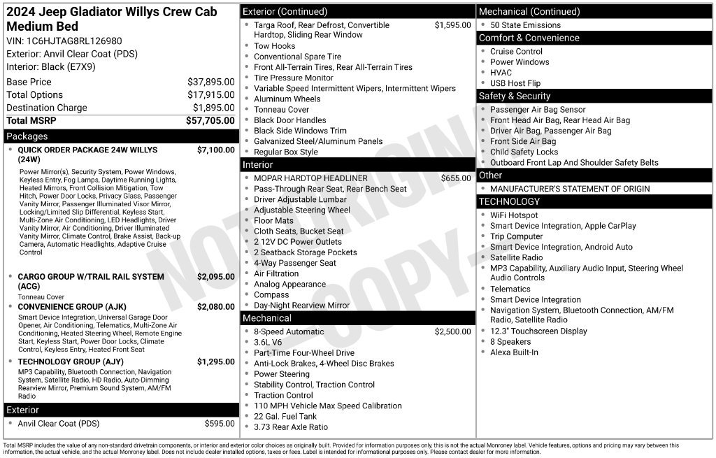 Used 2024 Jeep Gladiator Sport AWD/4WD image 6