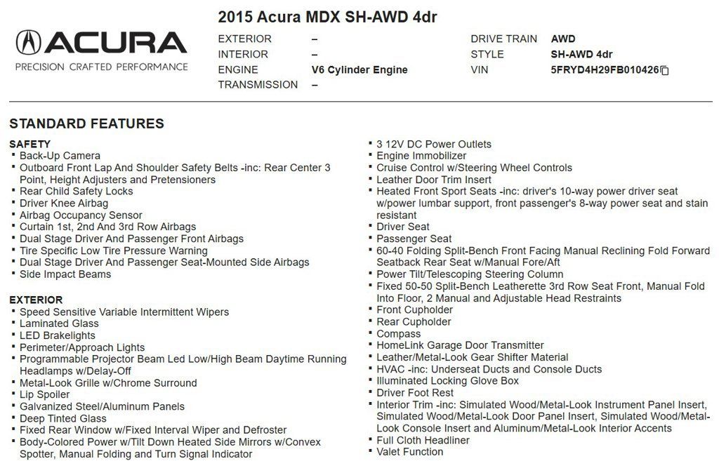Used 2015 Acura MDX SH-AWD image 18