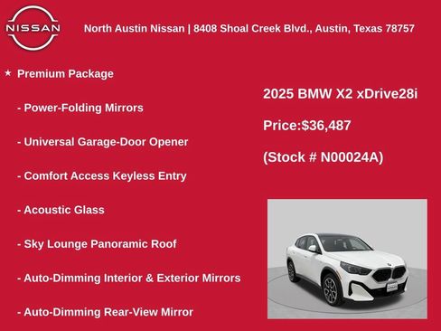 Used 2025 BMW X2 xDrive28i w/ Premium Package AWD/4WD image 2