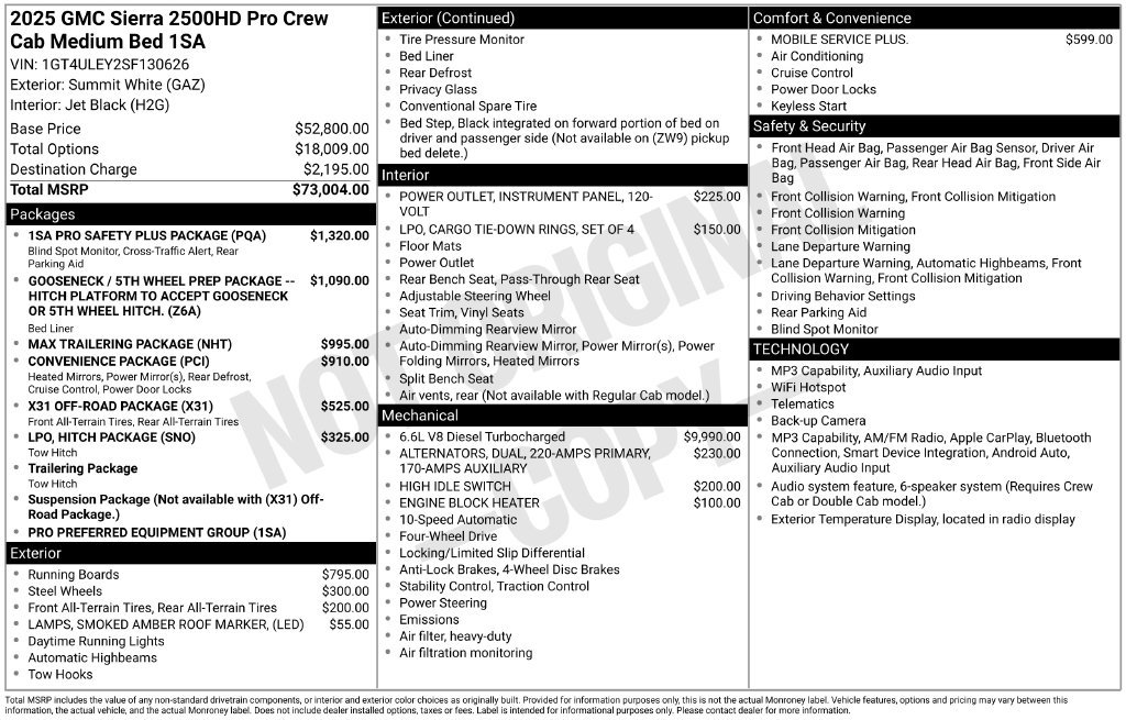 Used 2025 GMC Sierra 2500 Pro w/ 1SA Pro Safety Plus Package AWD/4WD image 7