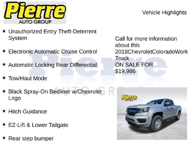 Used 2018 Chevrolet Colorado W/T w/ WT Convenience Package RWD image 15