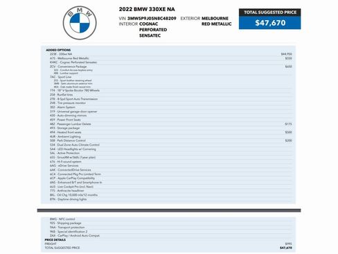 Used 2022 BMW 330e xDrive w/ Convenience Package AWD/4WD image 2