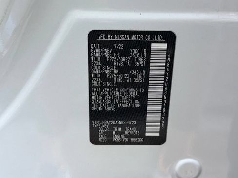 Used 2022 Nissan Armada Platinum w/ Captain's Chairs Package RWD image 58
