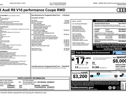 Used 2023 Audi R8 V10 performance image 3