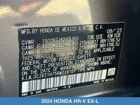 Certified 2024 Honda HR-V EX-L image 33