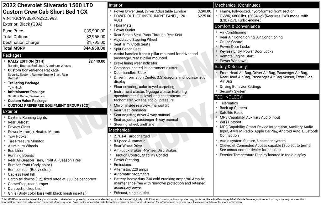 Used 2022 Chevrolet Silverado 1500 Custom w/ Rally Edition RWD image 6