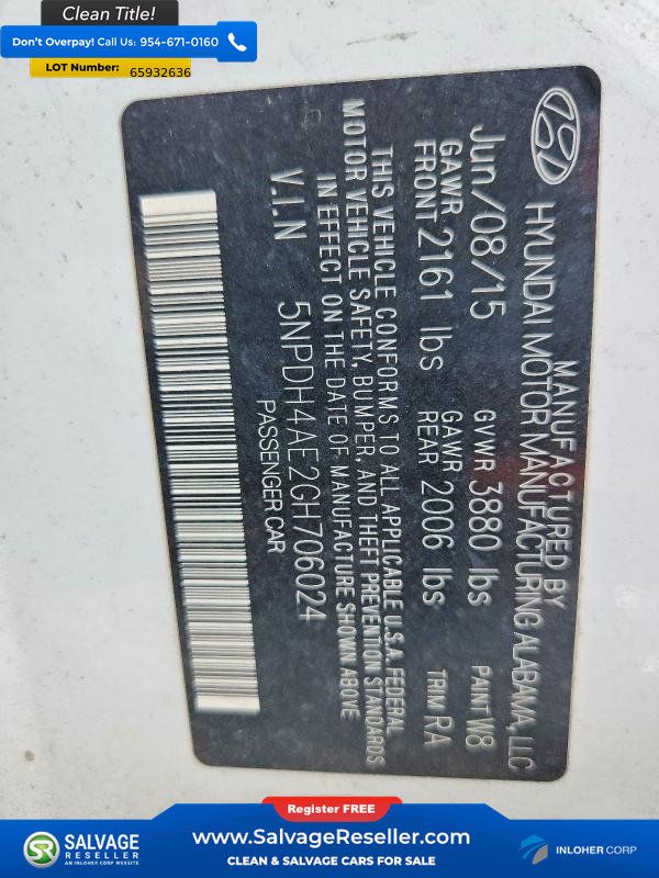 Used 2016 Hyundai Elantra SE FWD image 16