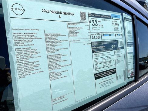 New 2026 Nissan Sentra S w/ S Cold Weather Package FWD image 15