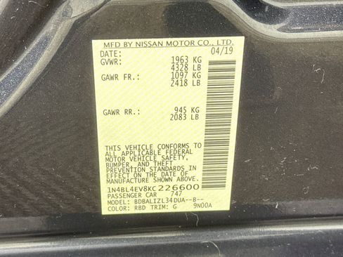 Used 2019 Nissan Altima 2.5 SL FWD image 28