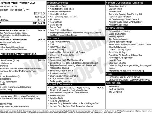 Used 2018 Chevrolet Volt Premier w/ Driver Confidence Package FWD image 26
