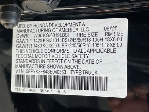 New 2025 Honda Ridgeline Black Edition image 26