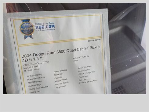 Used 2004 Dodge Ram 3500 Truck ST w/ Trailer Tow Group image 17