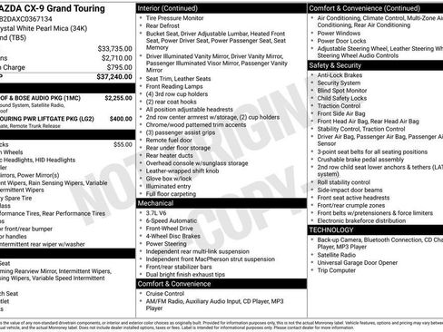 Used 2012 MAZDA CX-9 Grand Touring w/ Moonroof & Bose Audio Pkg image 11