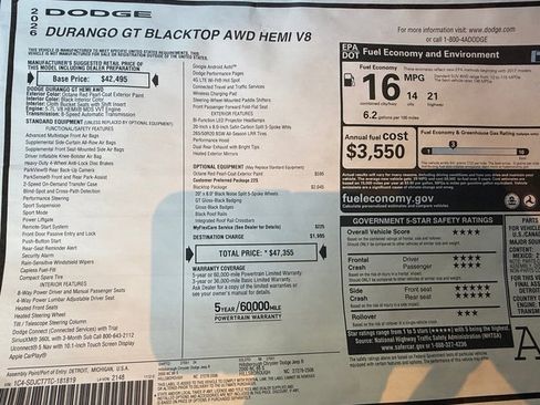 New 2026 Dodge Durango GT w/ Blacktop Package image 34