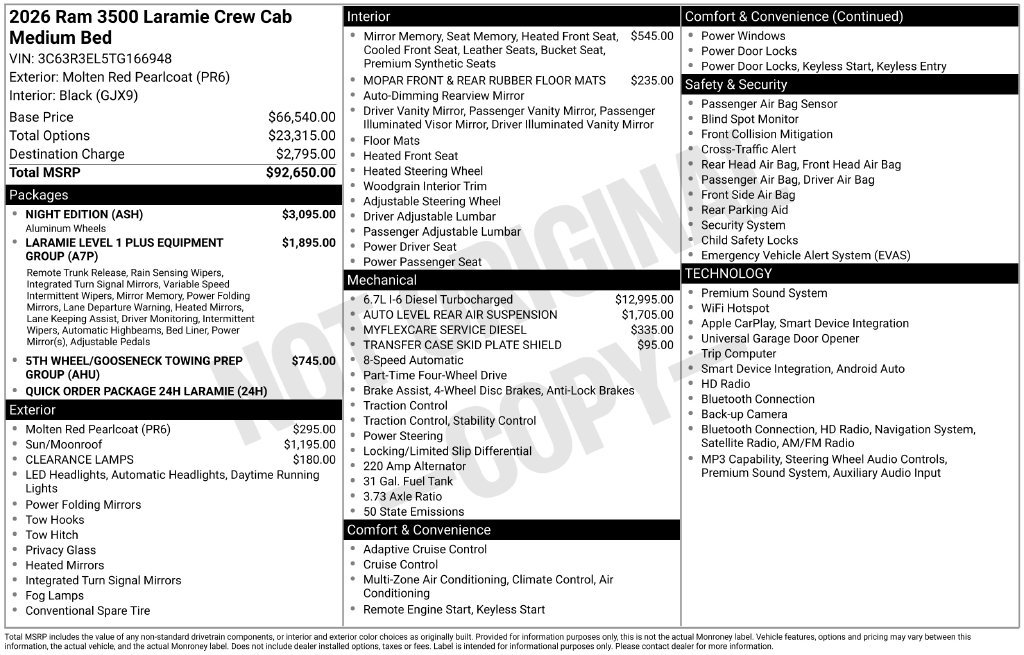 Used 2026 RAM 3500 Laramie w/ Night Edition AWD/4WD image 22