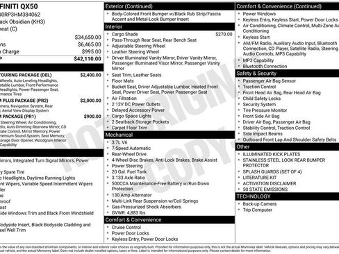 Used 2017 INFINITI QX50 2WD w/ Deluxe Touring Package image 8