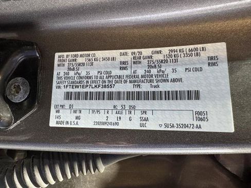 Certified 2020 Ford F150 XLT w/ Equipment Group 302A Luxury AWD/4WD image 33