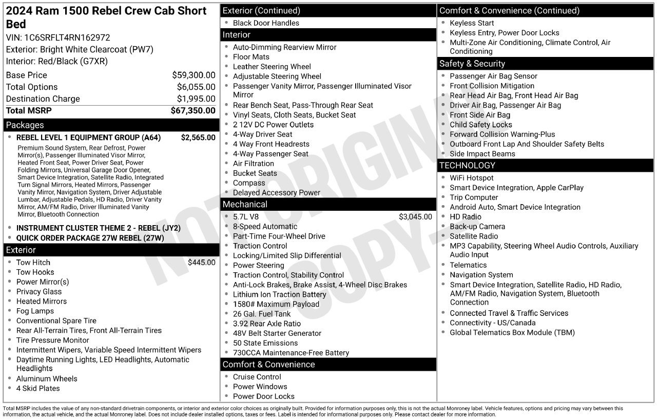 Used 2024 RAM 1500 Rebel w/ Rebel Level 1 Equipment Group AWD/4WD image 5