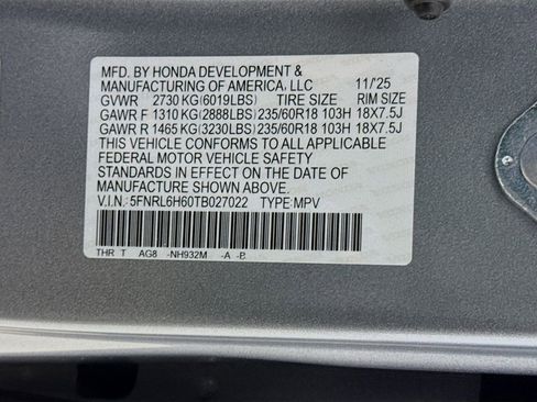 New 2026 Honda Odyssey EX-L image 33