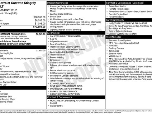 Used 2022 Chevrolet Corvette Stingray Coupe w/ Z51 Performance Package RWD image 23