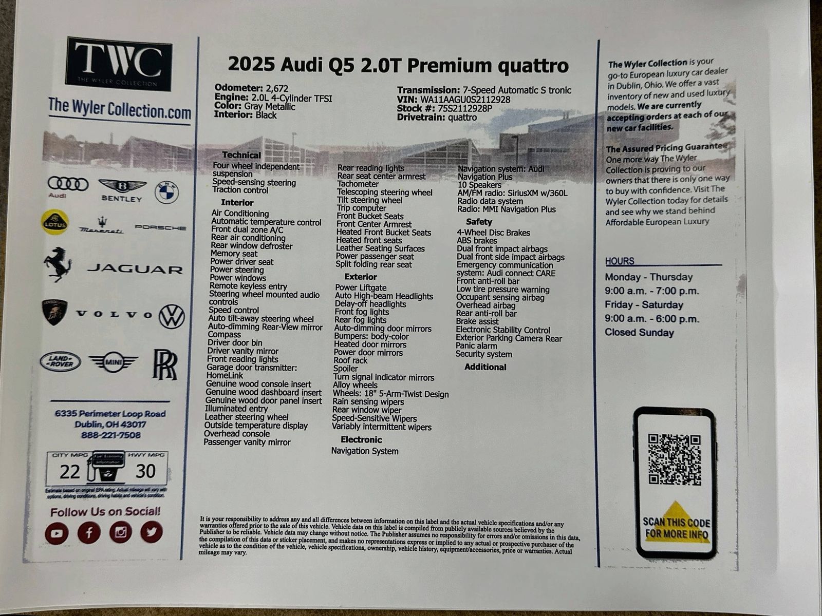 Used 2025 Audi Q5 Premium w/ Convenience Package AWD/4WD image 47
