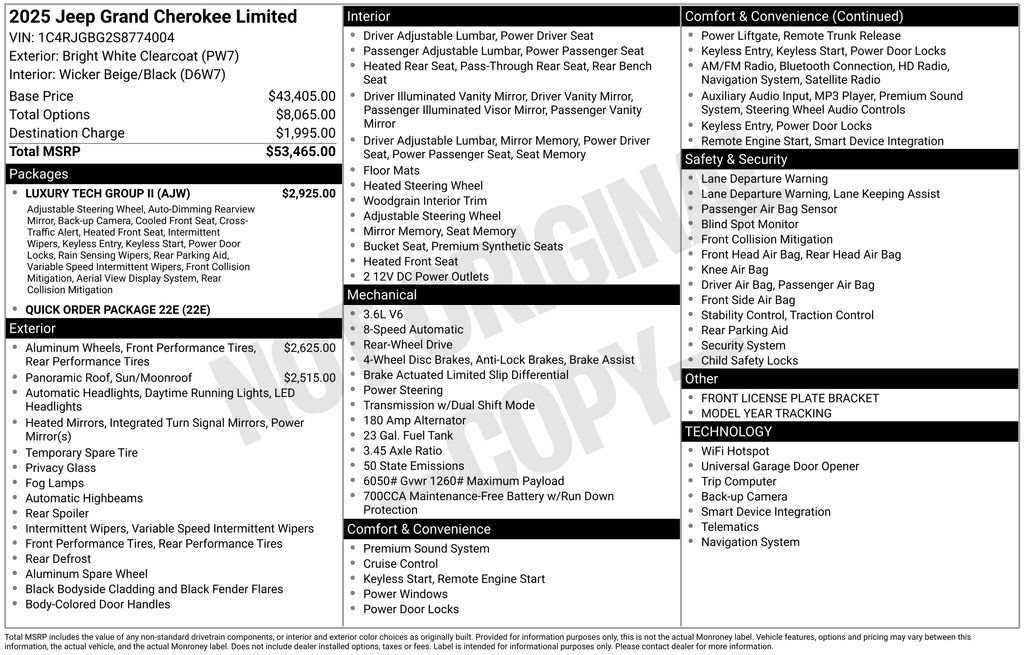 New 2025 Jeep Grand Cherokee Limited RWD image 22