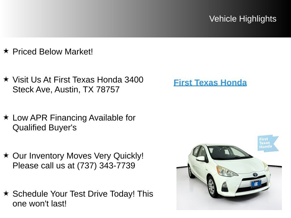 Used 2013 Toyota Prius C Two FWD image 9