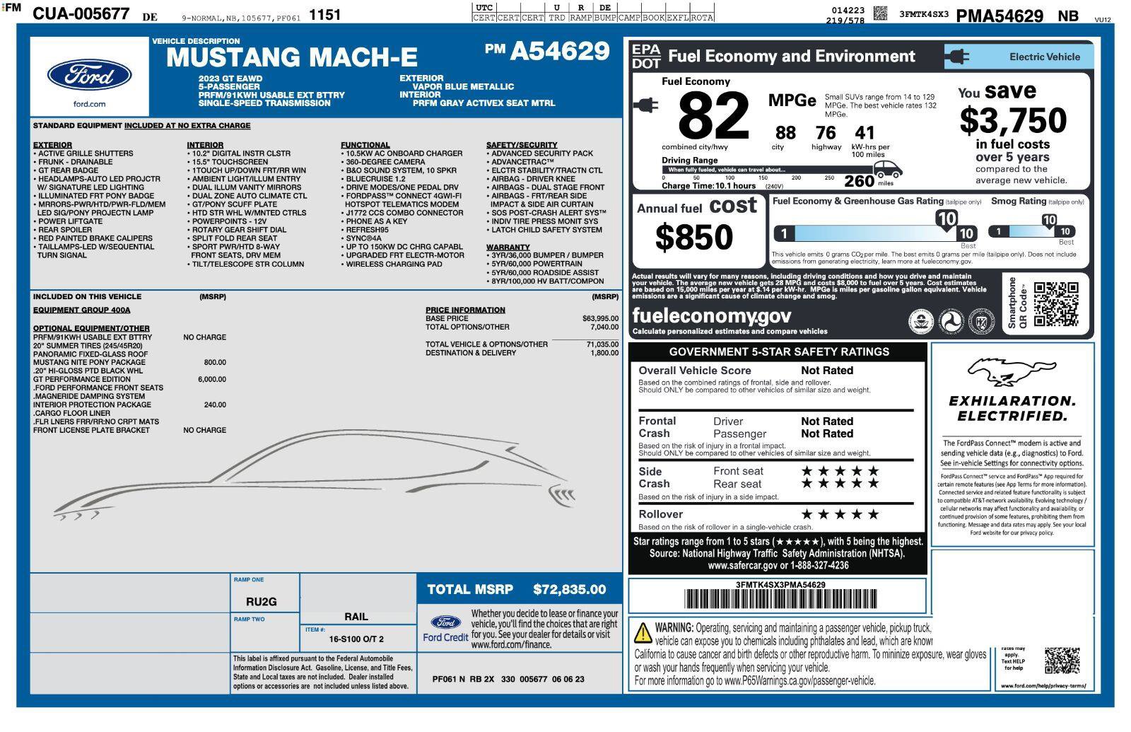 Certified 2023 Ford Mustang Mach-E GT w/ GT Performance Edition AWD/4WD image 3