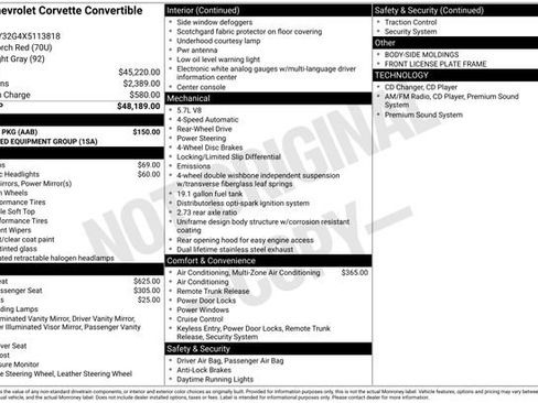 Used 1999 Chevrolet Corvette Convertible w/ Memory Pkg RWD image 21