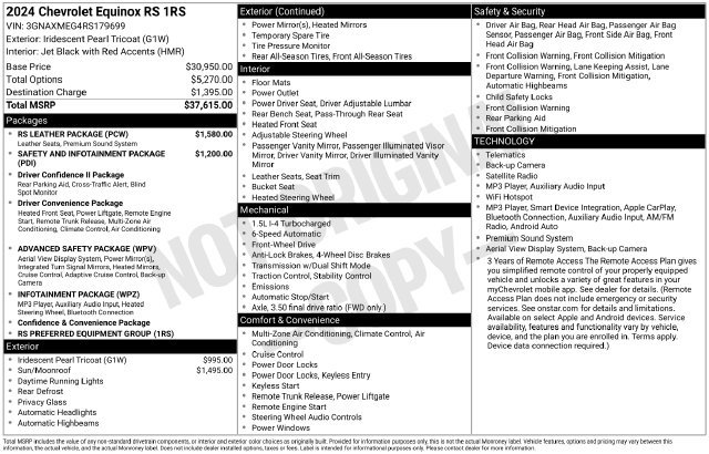 Used 2024 Chevrolet Equinox RS w/ RS Leather Package FWD image 35