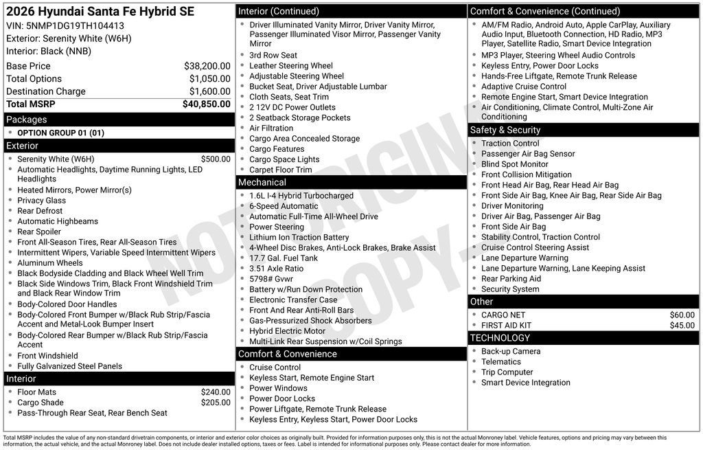 Certified 2026 Hyundai Santa Fe SE AWD/4WD image 3