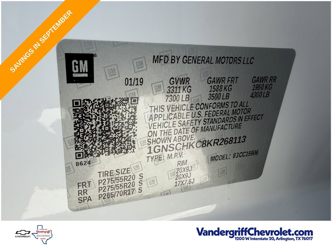 Used 2019 Chevrolet Suburban LT w/ Max Trailering Package RWD image 29