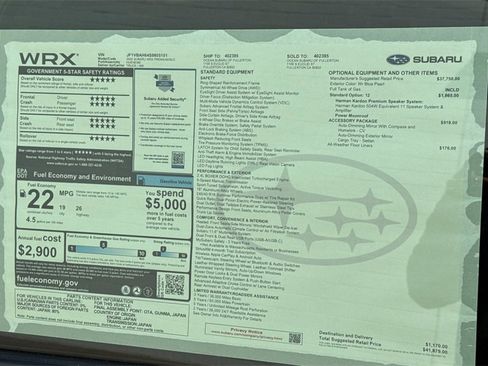 New 2025 Subaru WRX Premium image 21