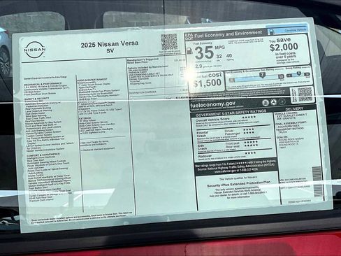 New 2025 Nissan Versa SV w/ Trunk Package image 19